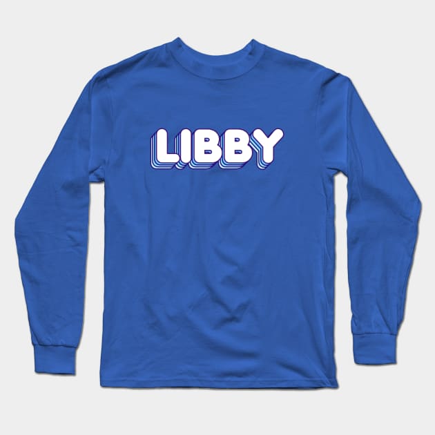 Blue Layers Libby Name Label Long Sleeve T-Shirt by KedaiComel